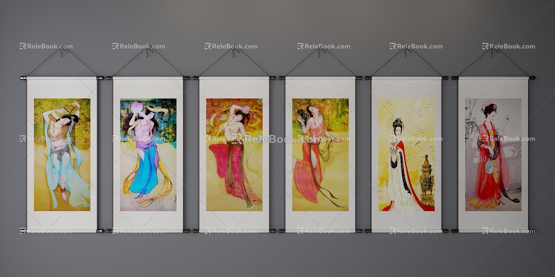 New Chinese Decorative Painting 3d model