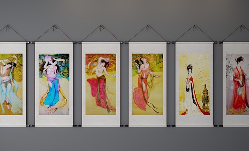 New Chinese Decorative Painting 3d model