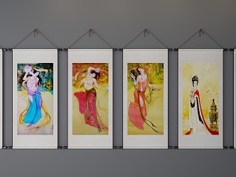 New Chinese Decorative Painting 3d model