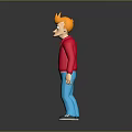 Cartoon Man With Golden Hair Red Jacket White Shirt Blue Pants And Green Shoes