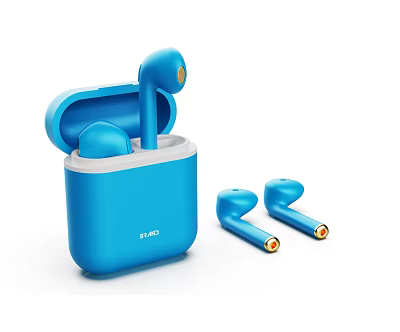 Blue Wireless Earbuds With Charging Case And In Ear Design For Portable Use 3d model