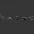 Metal Scene Components With Various Shapes And Detailed Model Parts