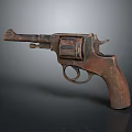 Vintage Rusted Revolver Firearm With Classic Design And Aged Metal Finish