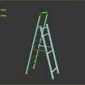 Silver Metal Step Ladder Furniture With Red Foot Pads And Stable Structure