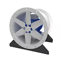 High Performance Axial Fan With White Casing Blades And Black Stand