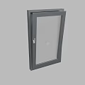 Gray Aluminum Casement Window With Clear Glass Panel And Handle Design