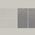 Modern Minimalist Wall Panels With Small Holes Star Patterns Gradient Dots In Gray White Design 3d model