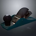 Traditional Woodworking Hand Plane With Blue Base And Black Components
