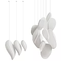 Modern Ceiling Light Fixture With Irregular White Shades For Living Room Interior
