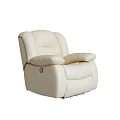 Cream Leather Massage Chair With Comfortable Reclining Function And Soft Cushions