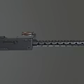 Vintage Machine Gun With Wooden Component Barrel Holes And Metal Body Structure