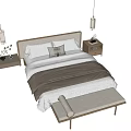 New Chinese Double Bed 3d model