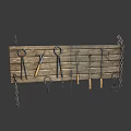 Vintage Hardware Tools Hanging On Wooden Board With Pliers Hammers And Chains