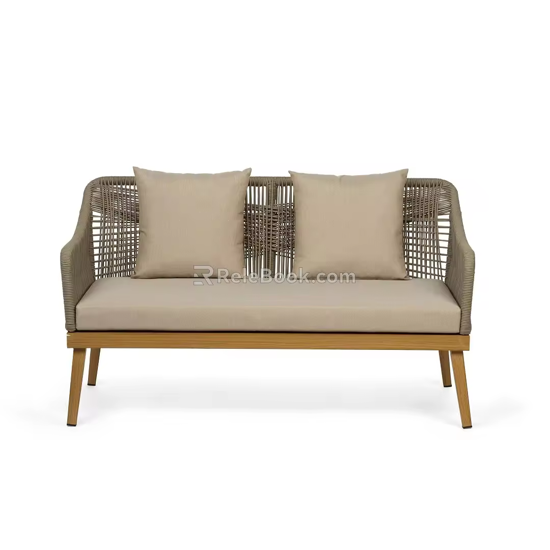 Outdoor rattan sofa 3d model