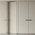 Minimalist Hinged Door Design With Modern Beige Panel And Sleek Handle