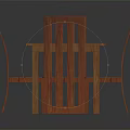 Rectangular Wooden Dining Table Set with Six Slatted Back Chairs and Natural Wood Finish