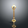 Household Decorative Golden Key with Circular Pendant Featuring Number 18 Design