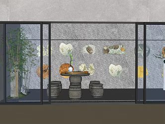 New Chinese Style Basement Fossil Basement Landscape 3d model
