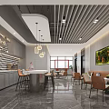 Modern Pantry Interior Design With Gray Cabinets Bar Counter Stools Greenery Wall And Natural Light