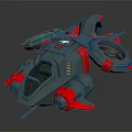 Futuristic Sci fi Vehicle Model With Gray Red Design And Mechanical Details