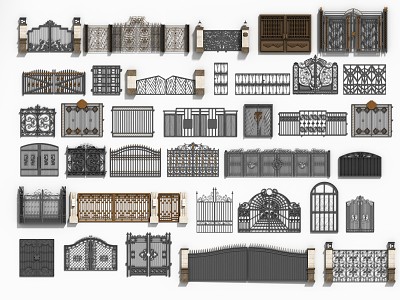 European gate wrought iron gate model