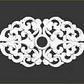 Silver Decorative Piece with Intricate Filigree Carvings and Ornate Scrollwork