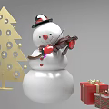Festive Commercial Decorative Equipment With Snowman Christmas Tree And Gift Boxes