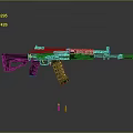 Modern Tactical Assault Rifle With Black Body Magazine Grip And Bullets