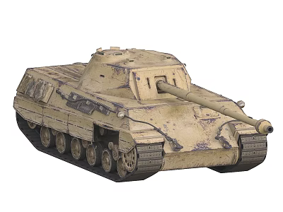 Vintage Military Tank Model With Tan Color And Weathered Details 3d model