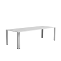Modern Minimalist Coffee Table With White Rectangular Top And Silver Sleek Legs 3d model