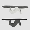 Stylish Coffee Tables Featuring Unique Curved Bases And Marble Dark Tops 3d model
