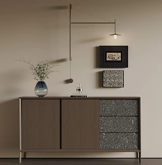 Modern Italian Sideboard Modern Italian Sideboard Decorative Cabinet Entrance Cabinet Decorative Painting 3d model