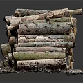 Stacked Natural Wood Logs On Stone Tray For Rustic Home