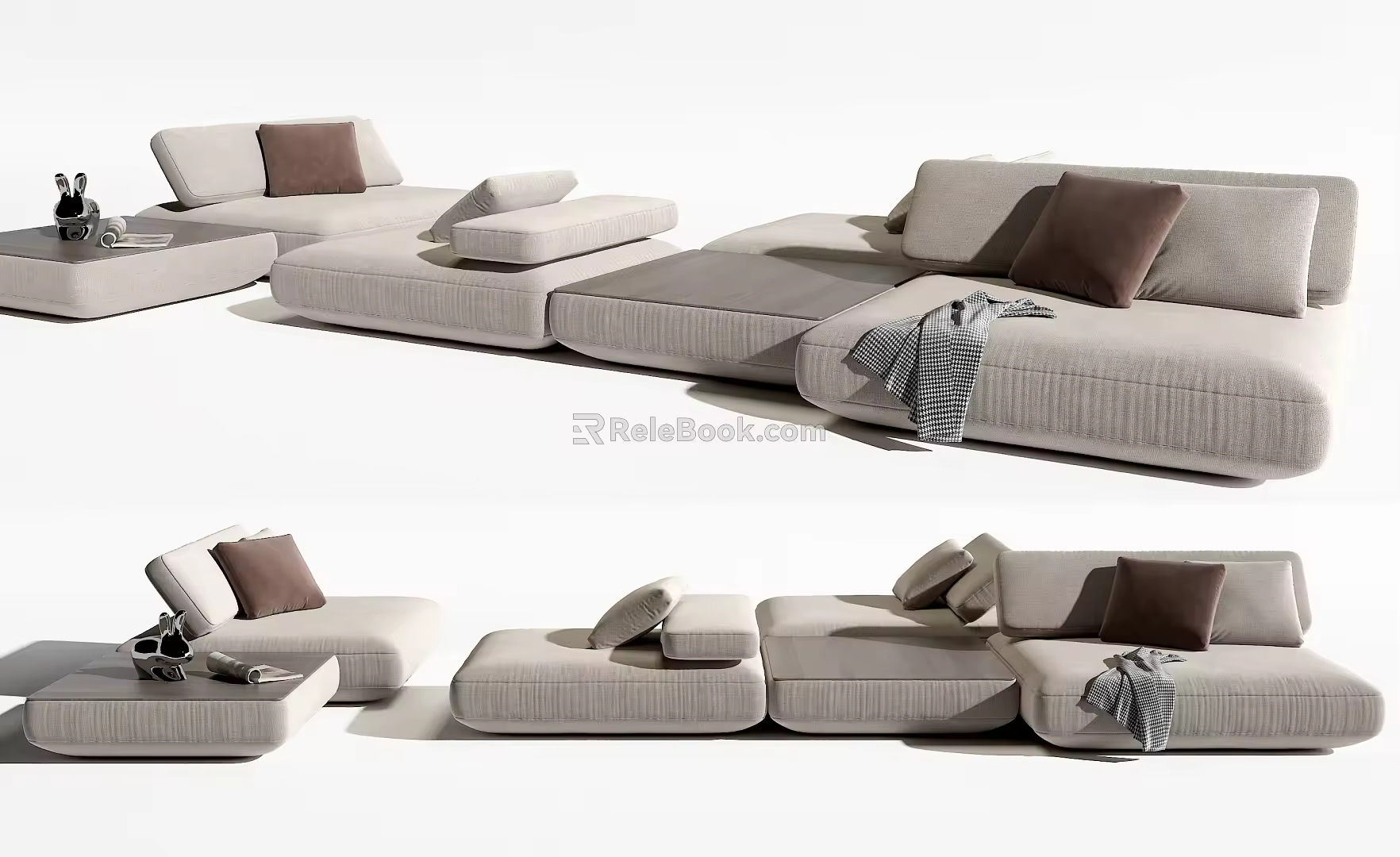Modern Combination Sofa Multiplayer Sofa Combination 3d model