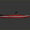 Vibrant Red Kayak With Paddle And Comfortable Seating For Water Adventures