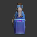 Unique Fantasy Style Decorative Bottles With Blue Purple Gradient And Leather Straps