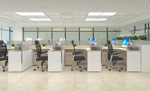 modern public office area office 3d model