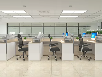 modern public office area office 3d model