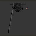 Cartoon Armored Character Holding Large Sword With Small Companion Creature