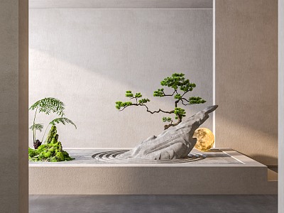 New Chinese style landscape sketch interior landscape 3d model