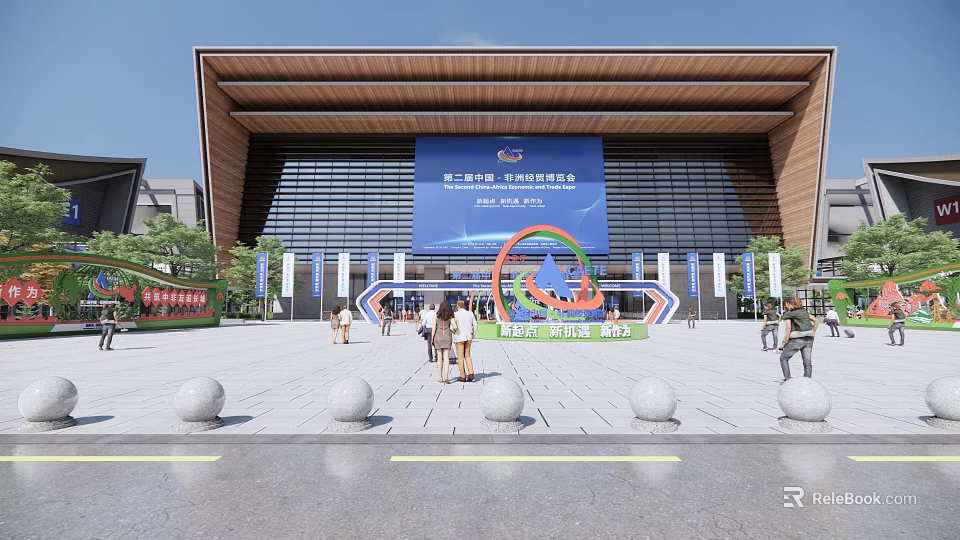 Second China International Supply Chain Expo Venue With Modern Architecture And Square 3d model 