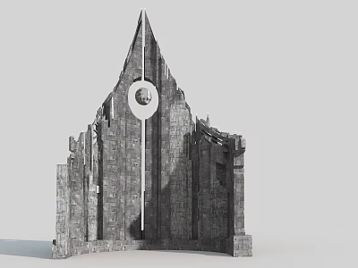 Spirit fortress dilapidated house unfinished scene incomplete architecture future architecture 3d model
