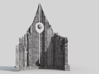 Spirit fortress dilapidated house unfinished scene incomplete architecture future architecture 3d model