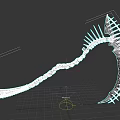 Mythical Spiked Weapon With Long Spiral Handle And Grid Blade Design 3d model