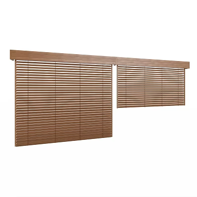 Stylish Brown Wooden Blinds For Home Window Decoration And Light Control 3d model
