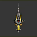 Colorful Mechanical Dinosaur Creature With Yellow Gray Armor Wings And Glowing Blue Accents