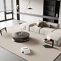 Sofa Coffee Table Combination Multi-person Sofa Coffee Table Single Casual Chair Lazy Sofa Metal Floor Lamp Side Table Jewelry Ornaments 3d model