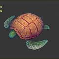 Modern Turtle Cartoon Turtle 3d model