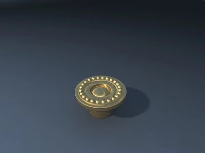 Golden Circular Knob With Decorative Dots For Road Facilities Equipment 3d model