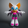 Cartoon Game Character With White Body Orange Ears Blue Eyes Purple Wings And Heart Shoes